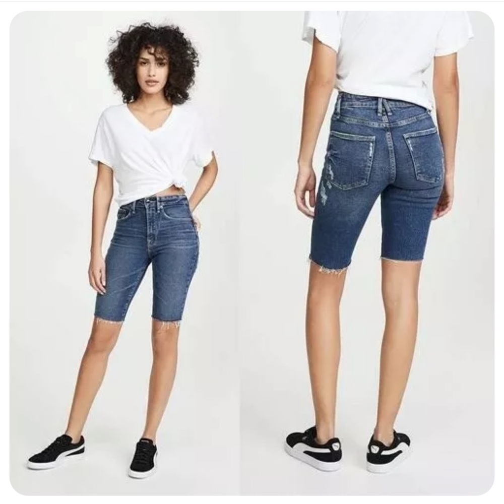 Good American Bermuda Distressed Jean Short | 10 (30) NWT